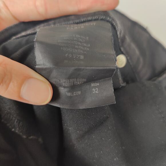 Saint Laurent Jeans Mens 32 Black Wash DO2 M/SK-LW Slim Stretch Designer - Picture 11 of 13